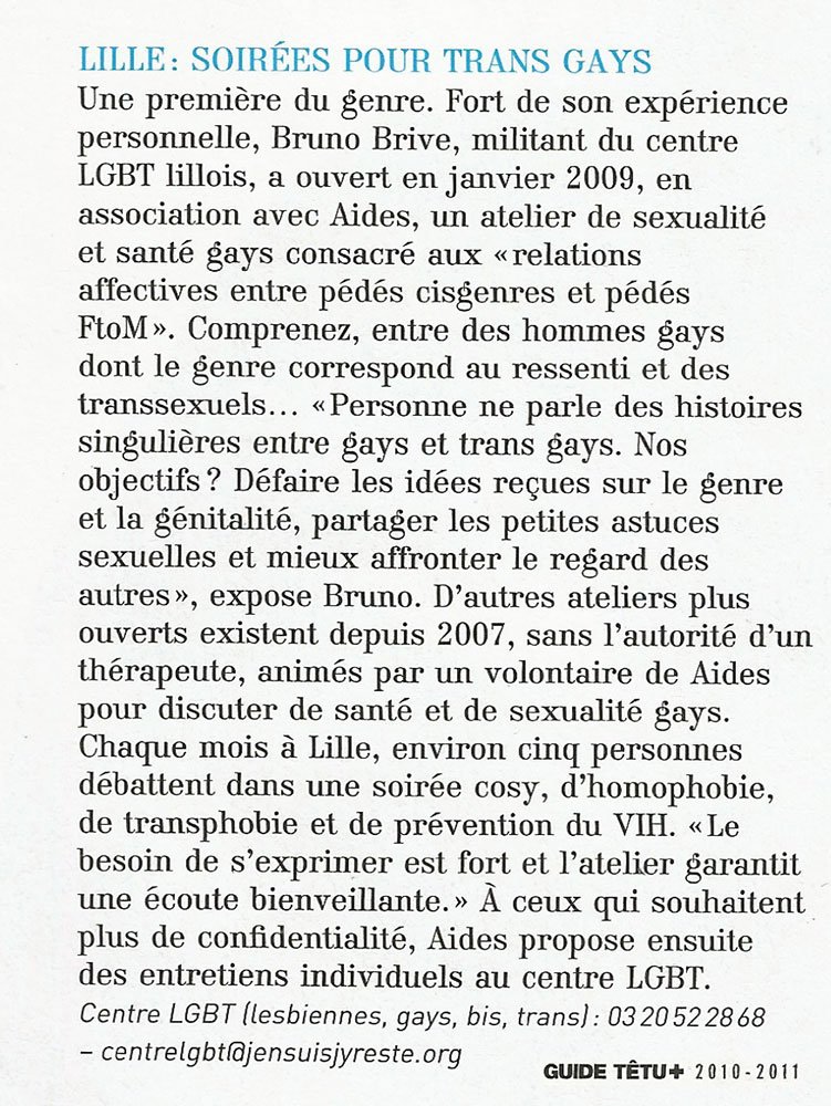 Scan coupure de presse Têtu+