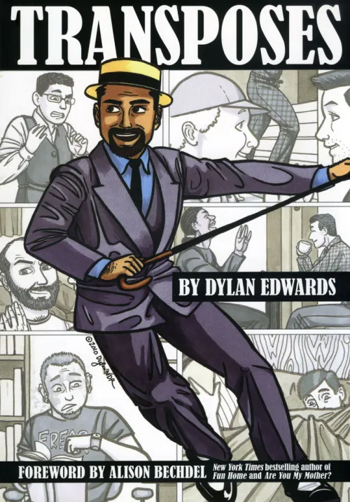 Couverture de la BD: Un homme la quarantaine, barbu, portant une canne et un chapeau canotier, fait des claquettes.